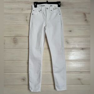 J. Crew 9" Toothpick Jeans Mid Rise Size 24 White NWT $128 Spring Break Cruise